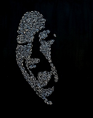 Ichiro Irie, Staple Head 1, Staples and acrylic on panel, 50.8x40.6cm, 2011