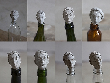 Megumi Takasugi, Tokyo, Ete, 2009, cray, bottle, 2009, each app.8cm(cray)